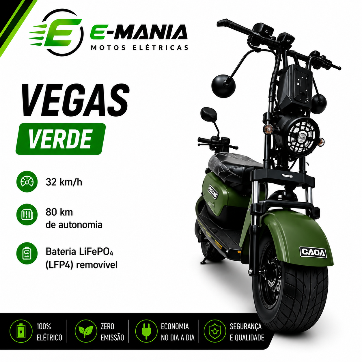 Scooter Elétrica Vegas Verde